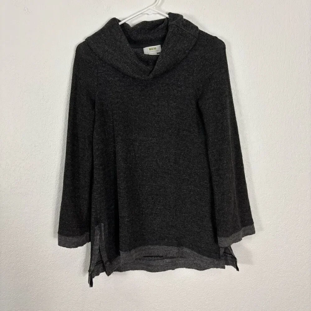 Maeve by Anthropologie Heathered Grey Oversized Turtleneck Pullover Sweater‎